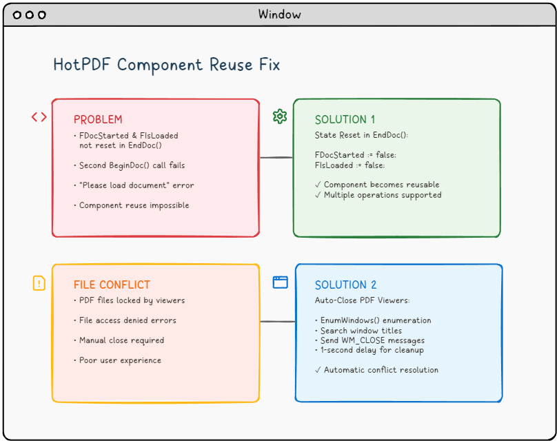 HotPDF Component Fix Architecture Diagram